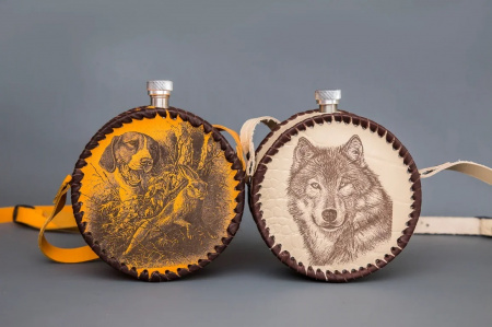 ФЛЯЖКА КРУГЛАЯ 0,5 Л В ЧЕХЛЕ